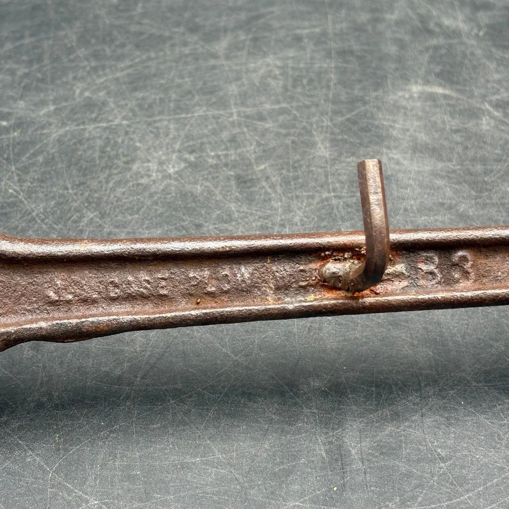 Vintage JI Case Plow Works 88 Cast Iron Wrench Wall Hook Rack Rustic Industrial